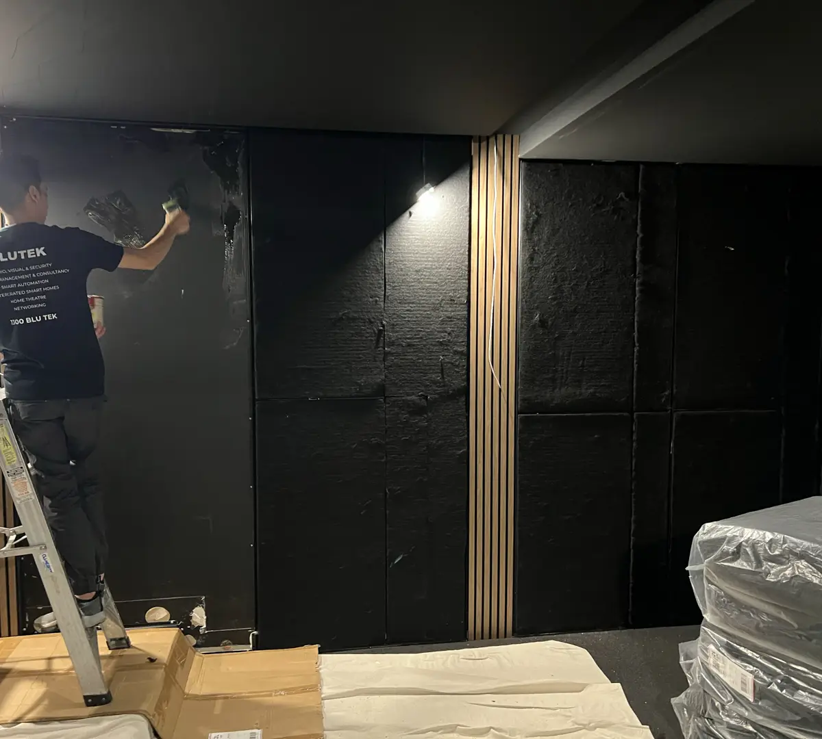 Project Luxury Smart Home Theatre with Shooting Starlight Ceiling and Tiered Seating BLUTEK0016